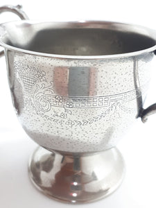 Antique 1863-1870 Levesley Brothers, Sheffield, Silver Plated Sugar Bowl & Creamer