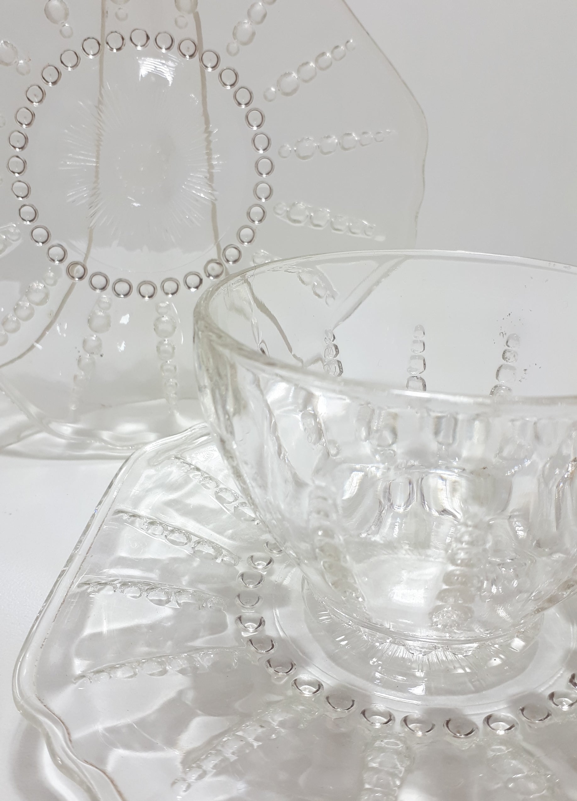 Glass Tea Trio - Cup, Saucer & Tea Plate