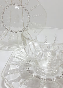 Glass Tea Trio - Cup, Saucer & Tea Plate