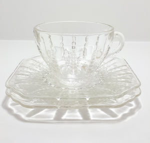 Glass Tea Trio - Cup, Saucer & Tea Plate