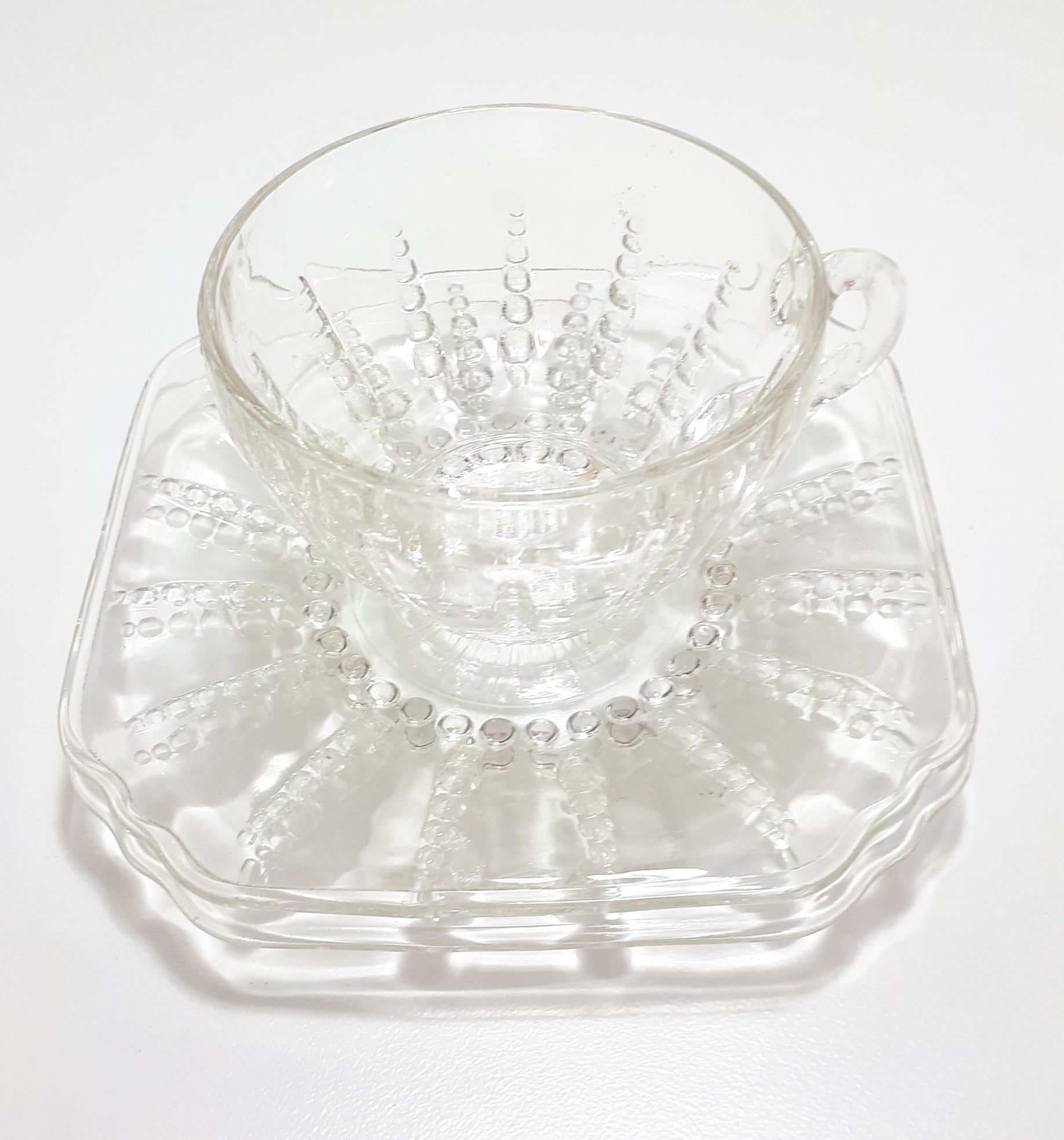 Glass Tea Trio - Cup, Saucer & Tea Plate