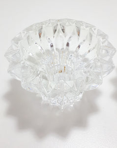 Set Of Two Identical Moulded Crystal Candle Holders