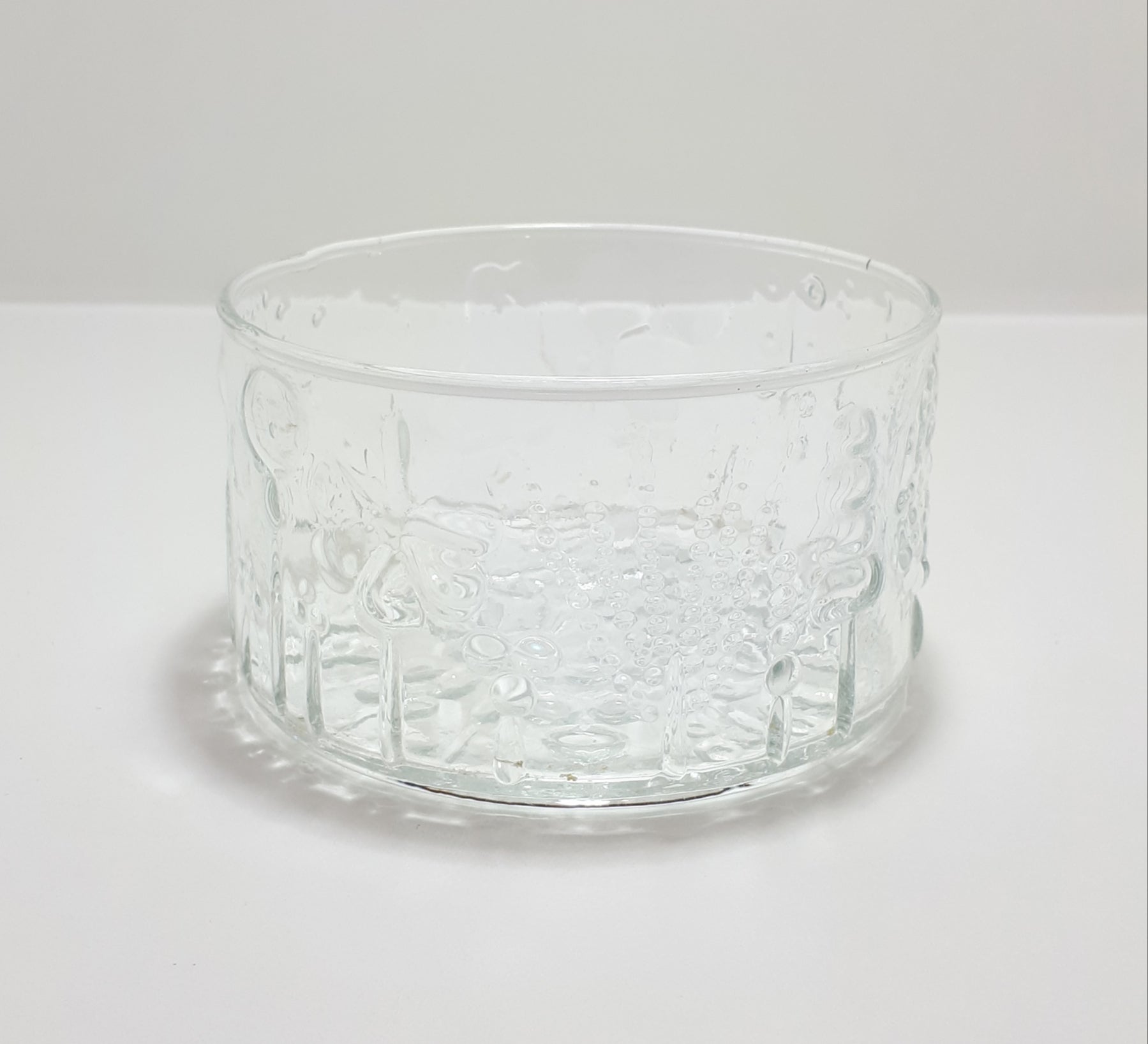 Clear Moulded Glass Bowl With A Variety Of Raised Patterning