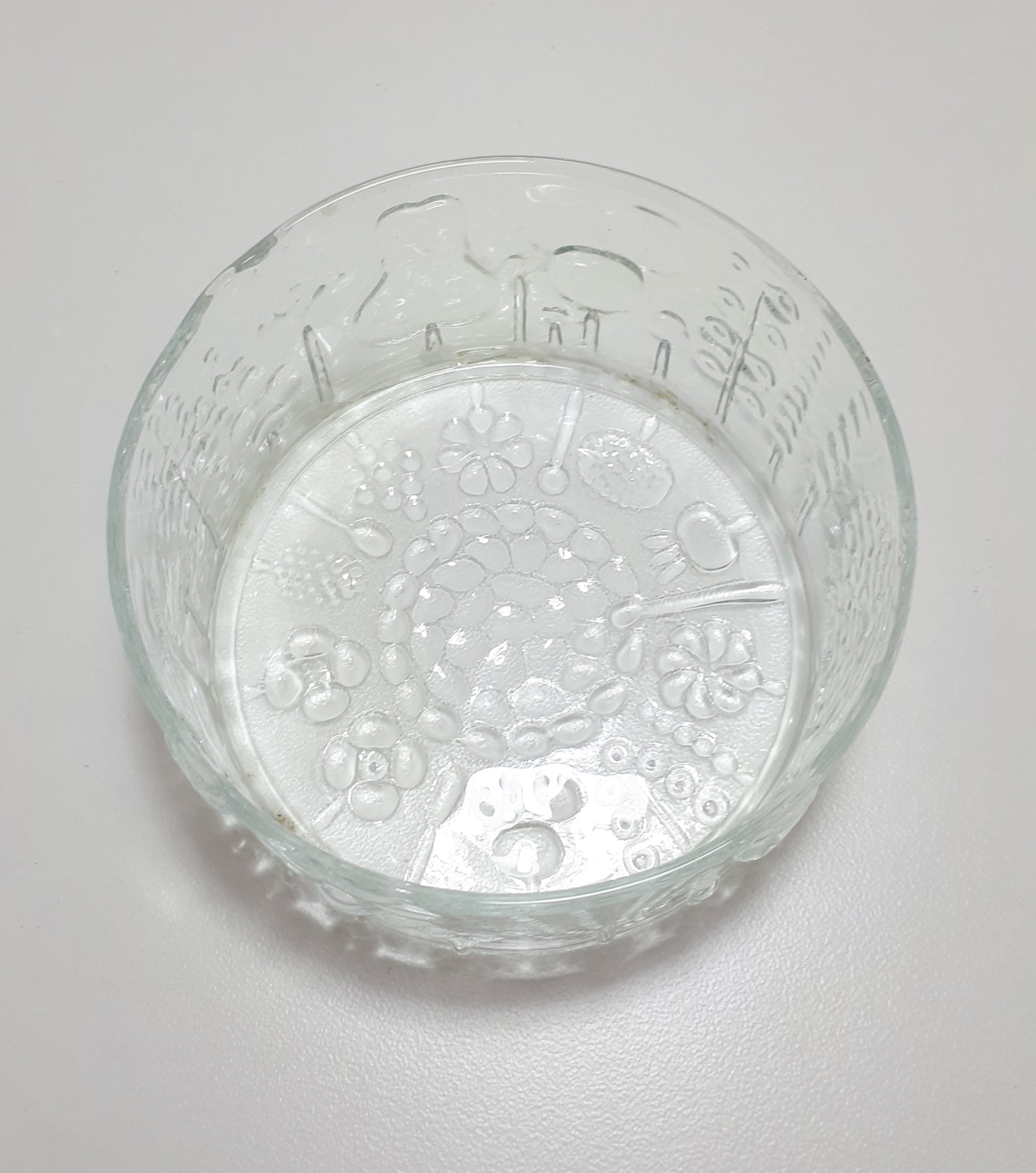 Clear Moulded Glass Bowl With A Variety Of Raised Patterning