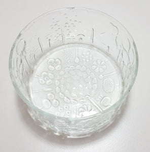 Clear Moulded Glass Bowl With A Variety Of Raised Patterning