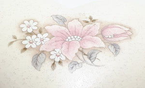 Pristine Condition Contemporary Ceramic Heart Shaped Lidded Trinket Dish - Wild Rose Pattern
