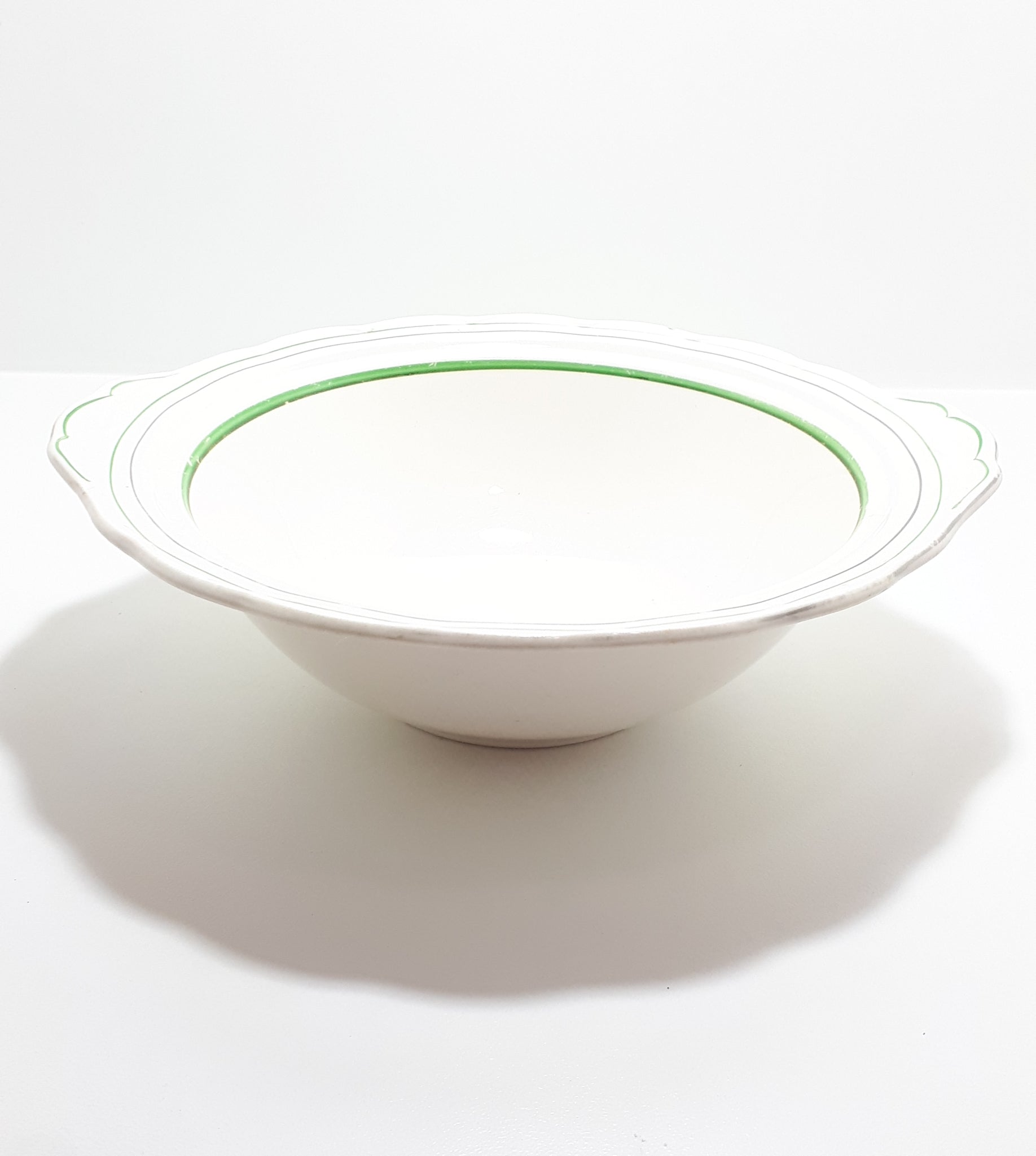 1936-1954 W.H. Grindley & Co., Tunstall, Deco Ware Creampetal Range Porcelain Vegetable Bowl - Bolton Pattern