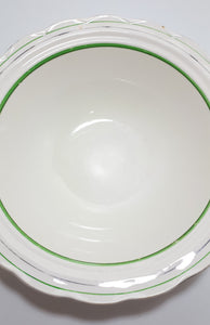 1936-1954 W.H. Grindley & Co., Tunstall, Deco Ware Creampetal Range Porcelain Vegetable Bowl - Bolton Pattern