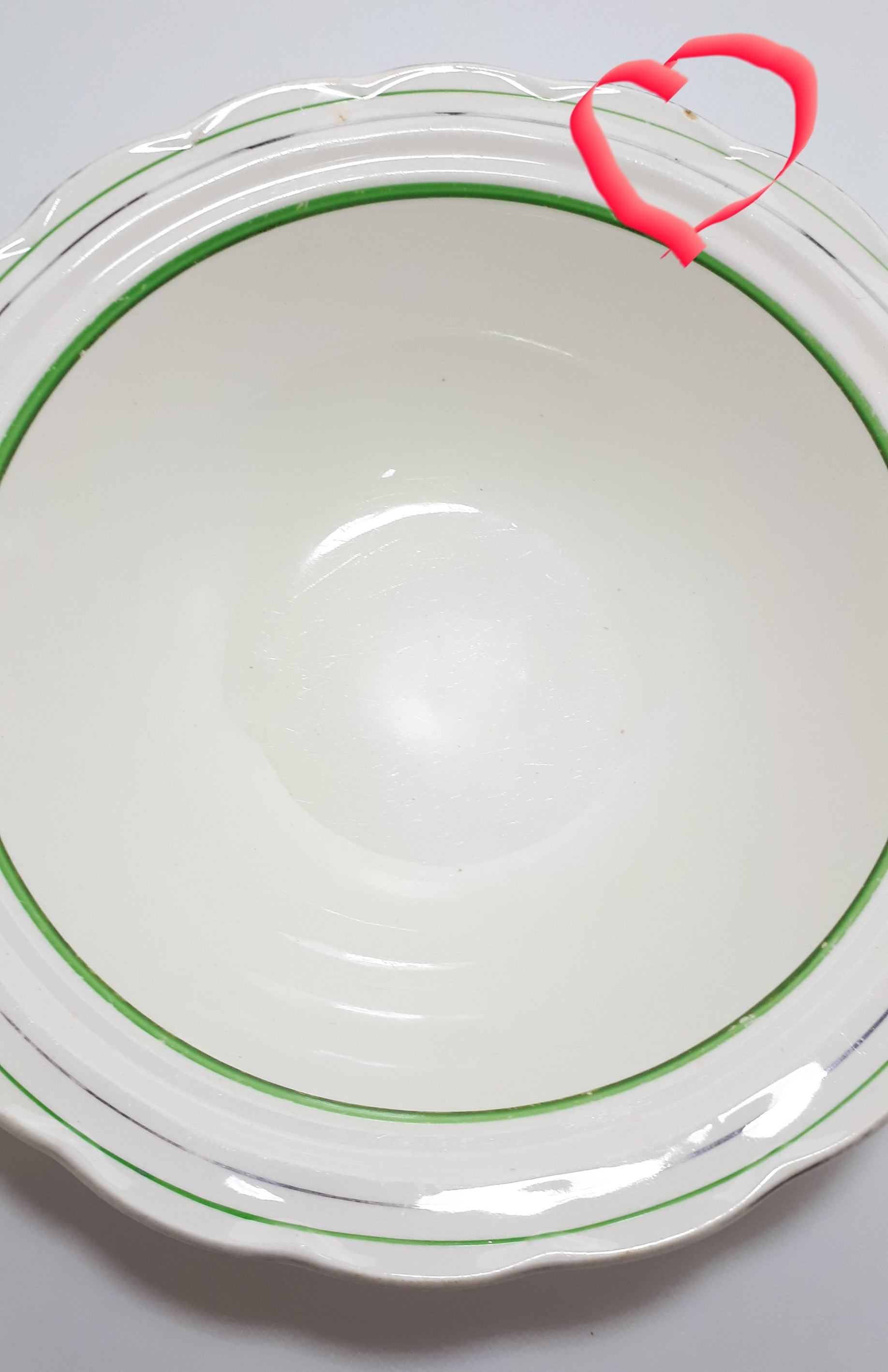 1936-1954 W.H. Grindley & Co., Tunstall, Deco Ware Creampetal Range Porcelain Vegetable Bowl - Bolton Pattern