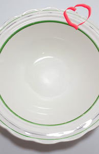 1936-1954 W.H. Grindley & Co., Tunstall, Deco Ware Creampetal Range Porcelain Vegetable Bowl - Bolton Pattern