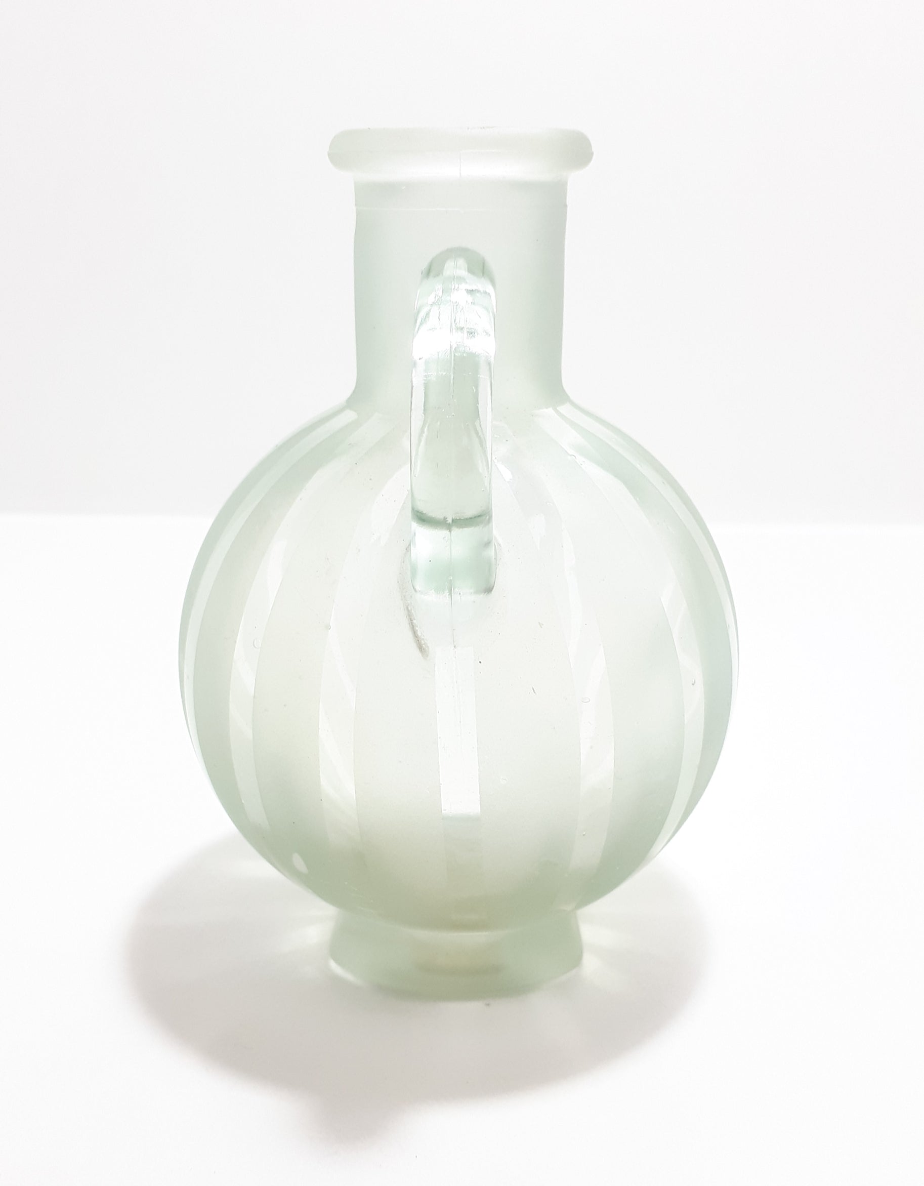 Small Glass Vinegar / Oil Decanter With Linear Frosted Glass Patterning