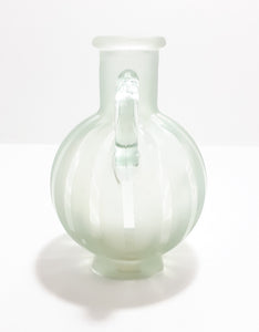 Small Glass Vinegar / Oil Decanter With Linear Frosted Glass Patterning