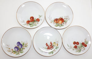 5 Piece Hutschenreuter (1960-1970's) German Fine Porcelain Plates