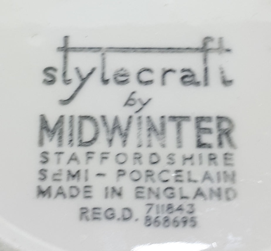 Rare Patterned 1950's Midwinter Stylecraft Semi-Porcelain Salad Bowl