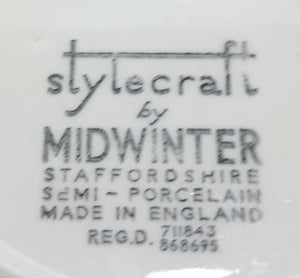 Rare Patterned 1950's Midwinter Stylecraft Semi-Porcelain Salad Bowl
