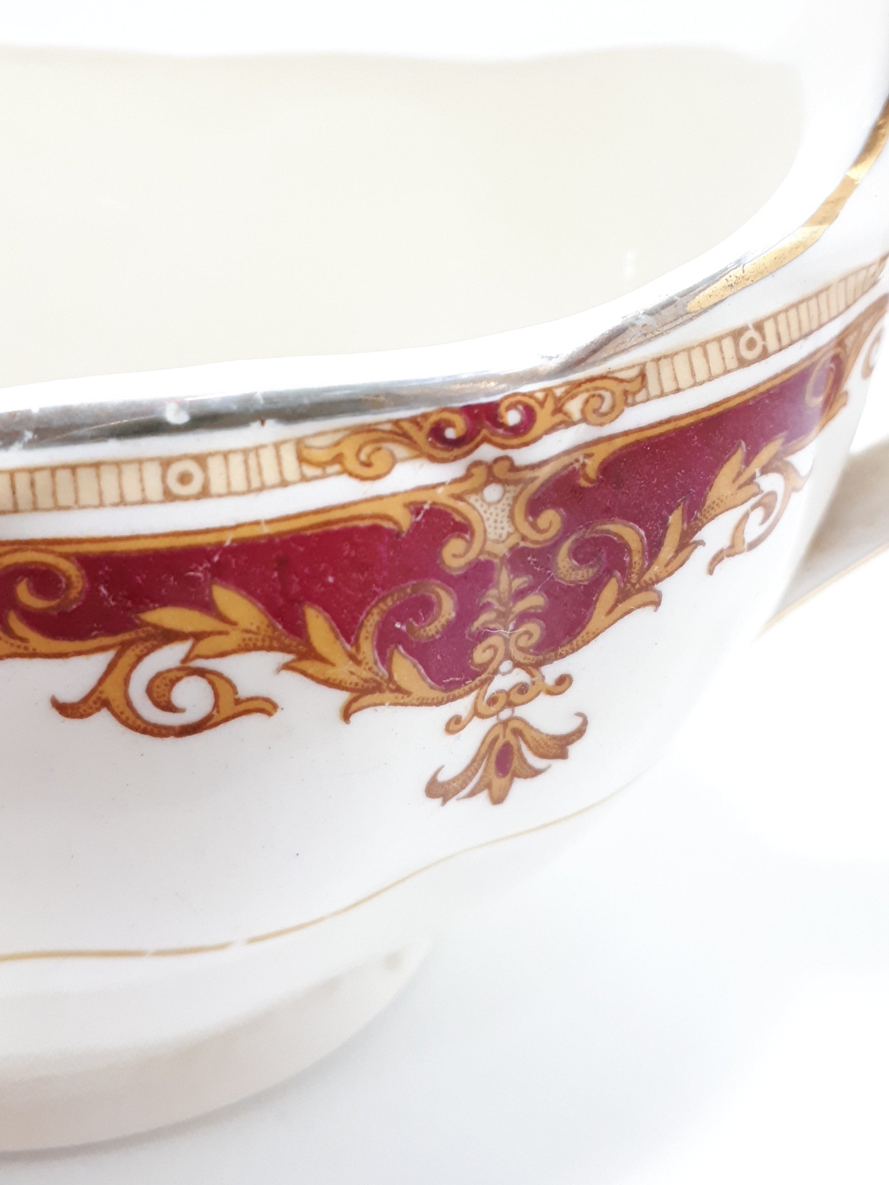 1950's Fine Porcelain Grindley Creampetal Range, Rosemary Pattern Gravy / Sauce Boat