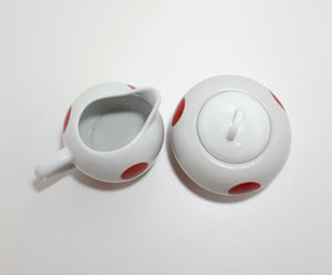 Wiesenthal Porzellan Wirtschaft Kwalitat Porcelain Polka Dot Creamer & Matching Lidded Sugar Bowl