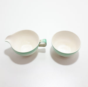 Rare Patterned 1950's Midwinter Stylecraft Porcelain Demitasse Creamer & Open Sugar Bowl