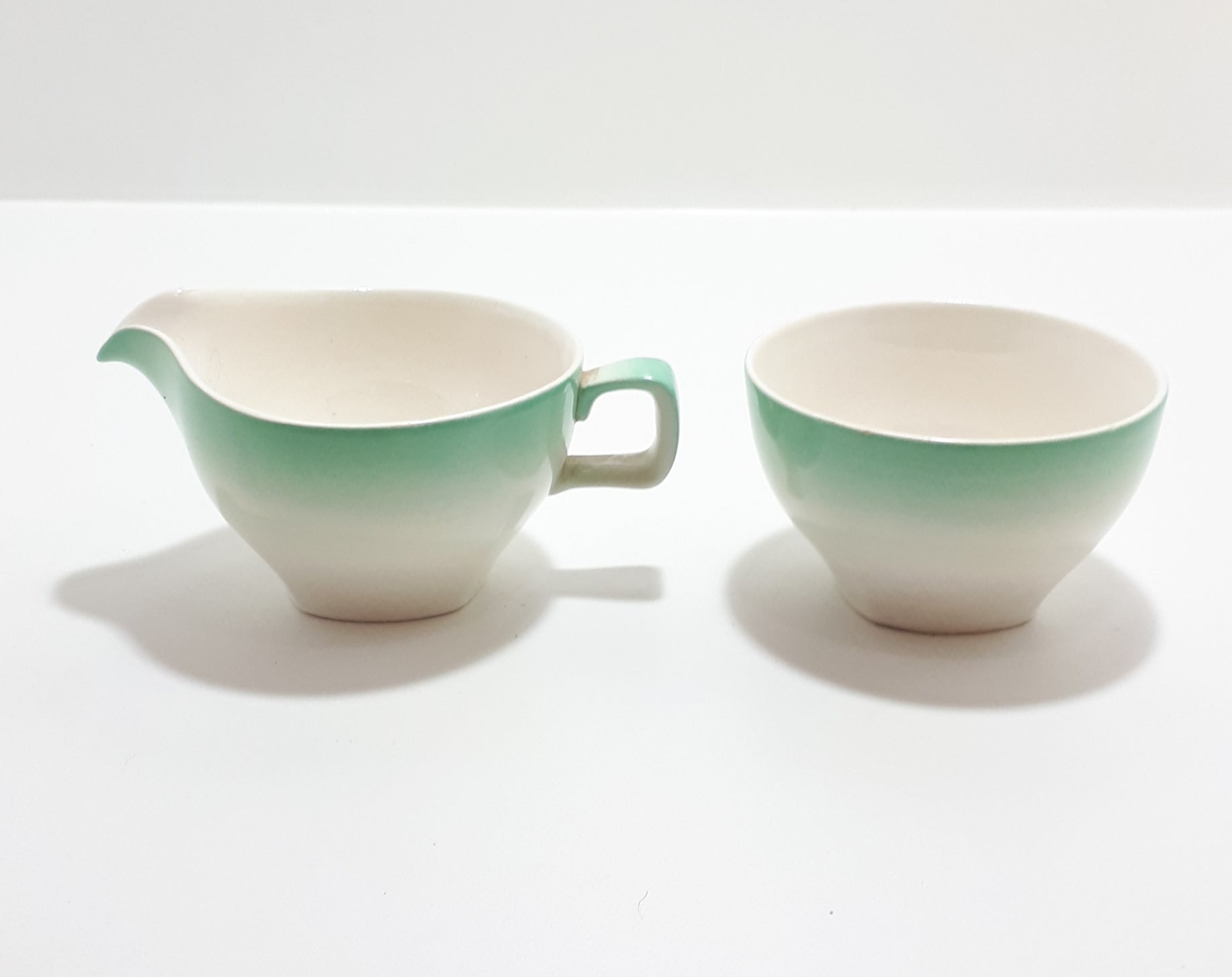 Rare Patterned 1950's Midwinter Stylecraft Porcelain Demitasse Creamer & Open Sugar Bowl