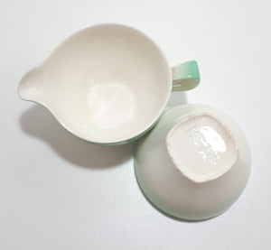 Rare Patterned 1950's Midwinter Stylecraft Porcelain Demitasse Creamer & Open Sugar Bowl