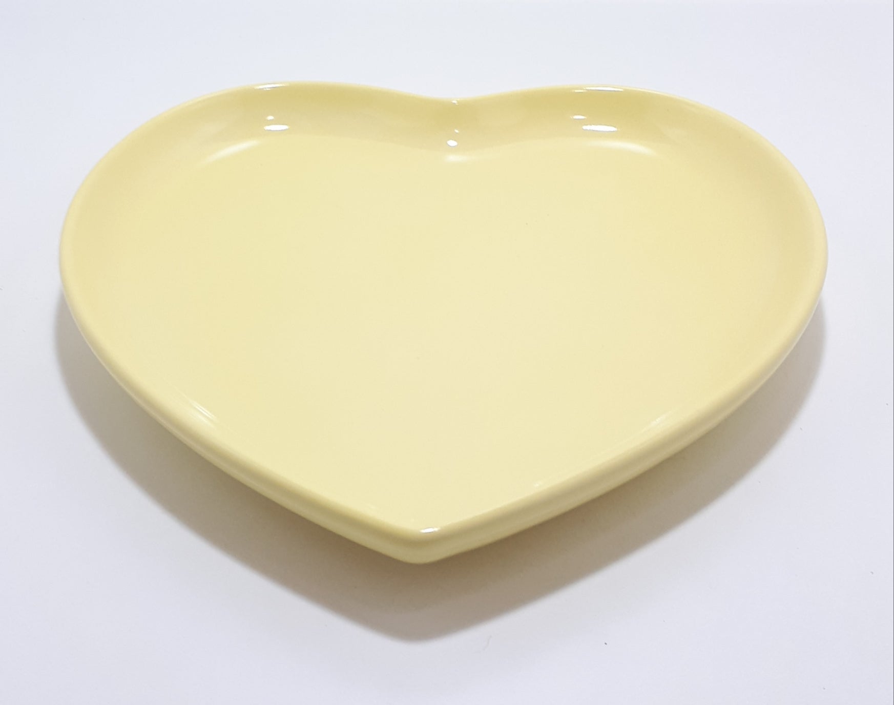 Heart Shaped Ceramic Dish - Lemon Yellow