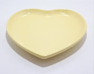 Heart Shaped Ceramic Dish - Lemon Yellow