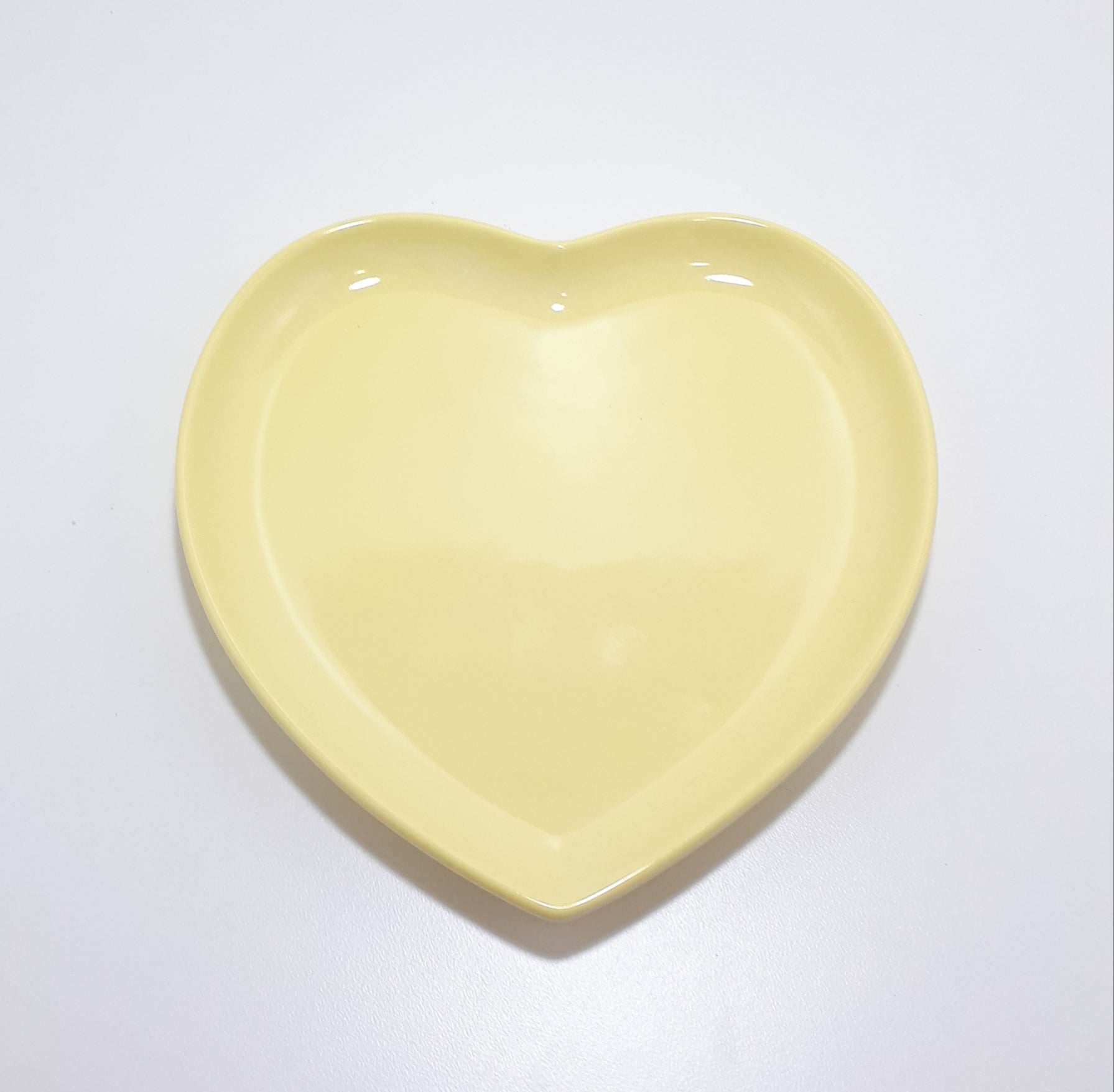 Heart Shaped Ceramic Dish - Lemon Yellow