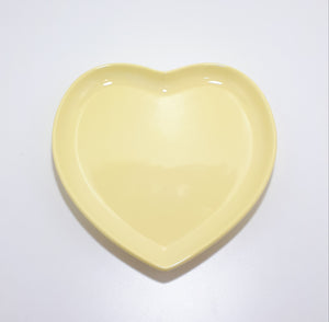 Heart Shaped Ceramic Dish - Lemon Yellow