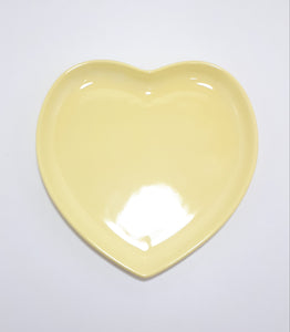 Heart Shaped Ceramic Dish - Lemon Yellow