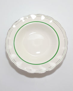 Vintage (1936-1954) W.H. Grindley & Co., Tunstall Large Soup Bowl - Deco Ware Creampetal - Bolton Pattern