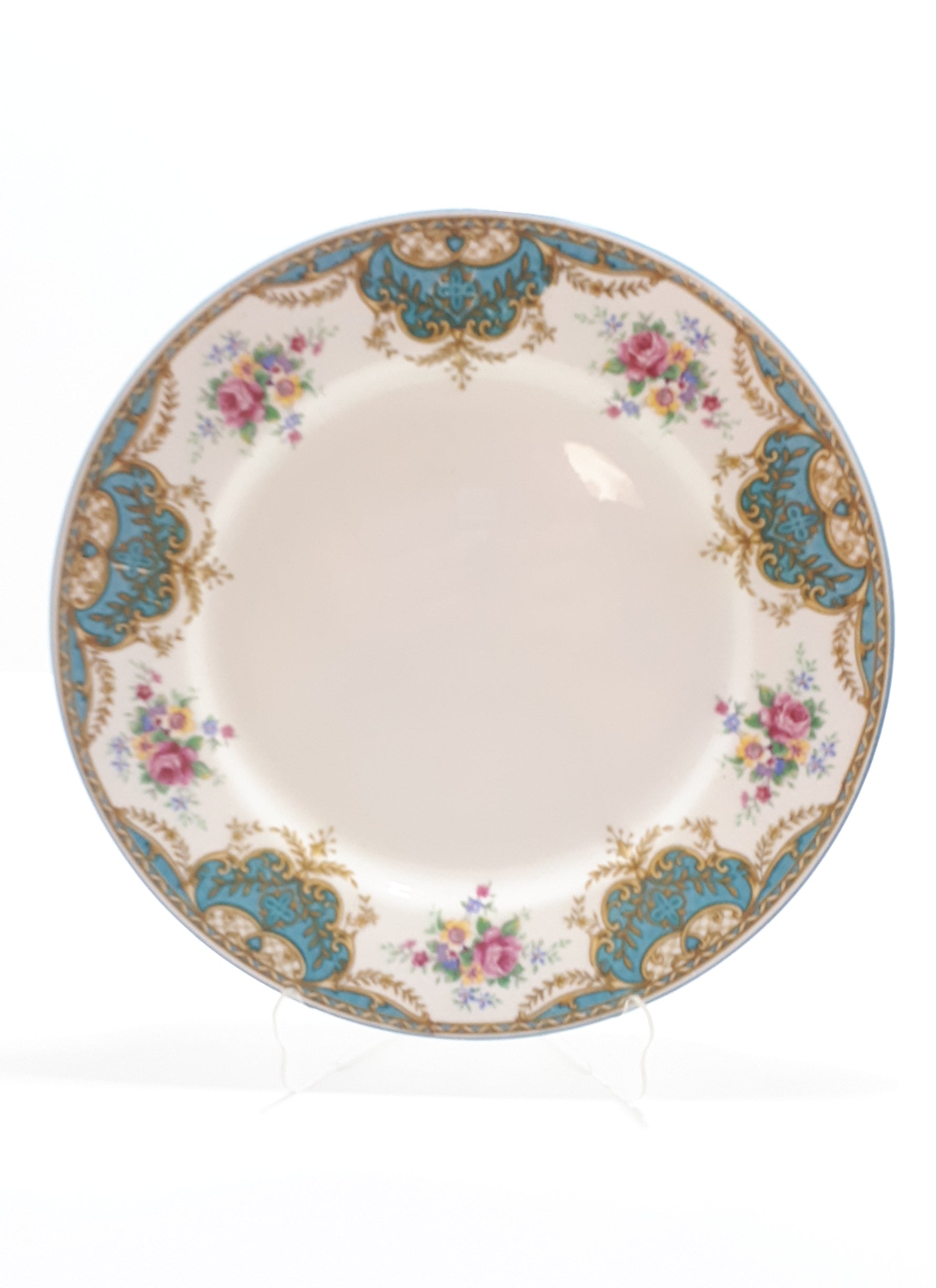 3 Vintage Barratts of Staffordshire Porcelain Dinner Plates - Balmoral Blue Pattern