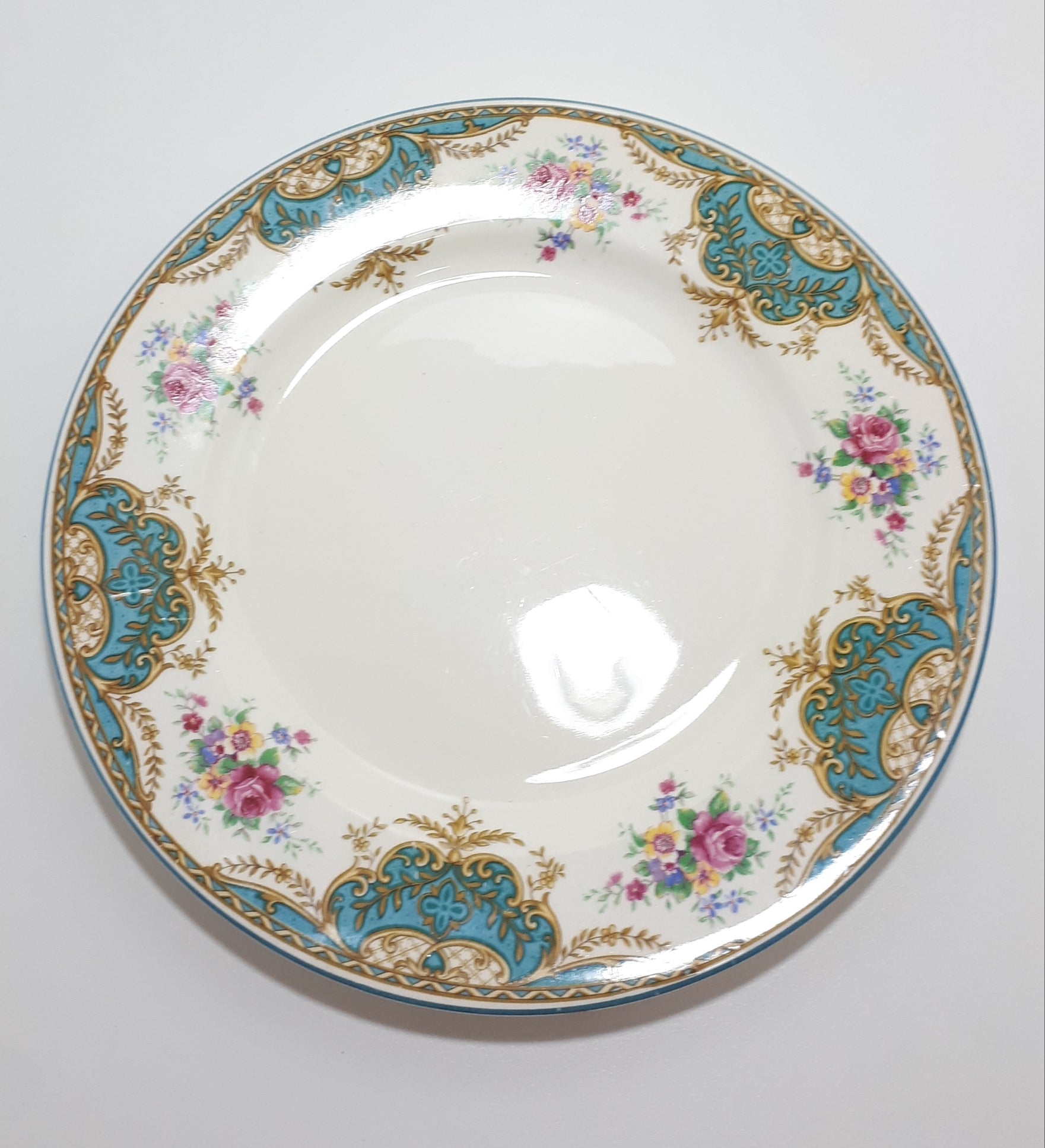 3 Vintage Barratts of Staffordshire Porcelain Dinner Plates - Balmoral Blue Pattern