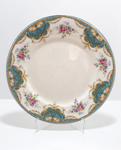 3 Vintage Barratts of Staffordshire Porcelain Dinner Plates - Balmoral Blue Pattern