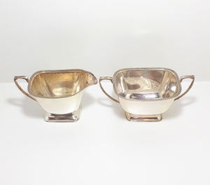 Antique (Pre 1895) Silver Plated Cooper Bros., Sheffield, Creamer & Sugar Bowl