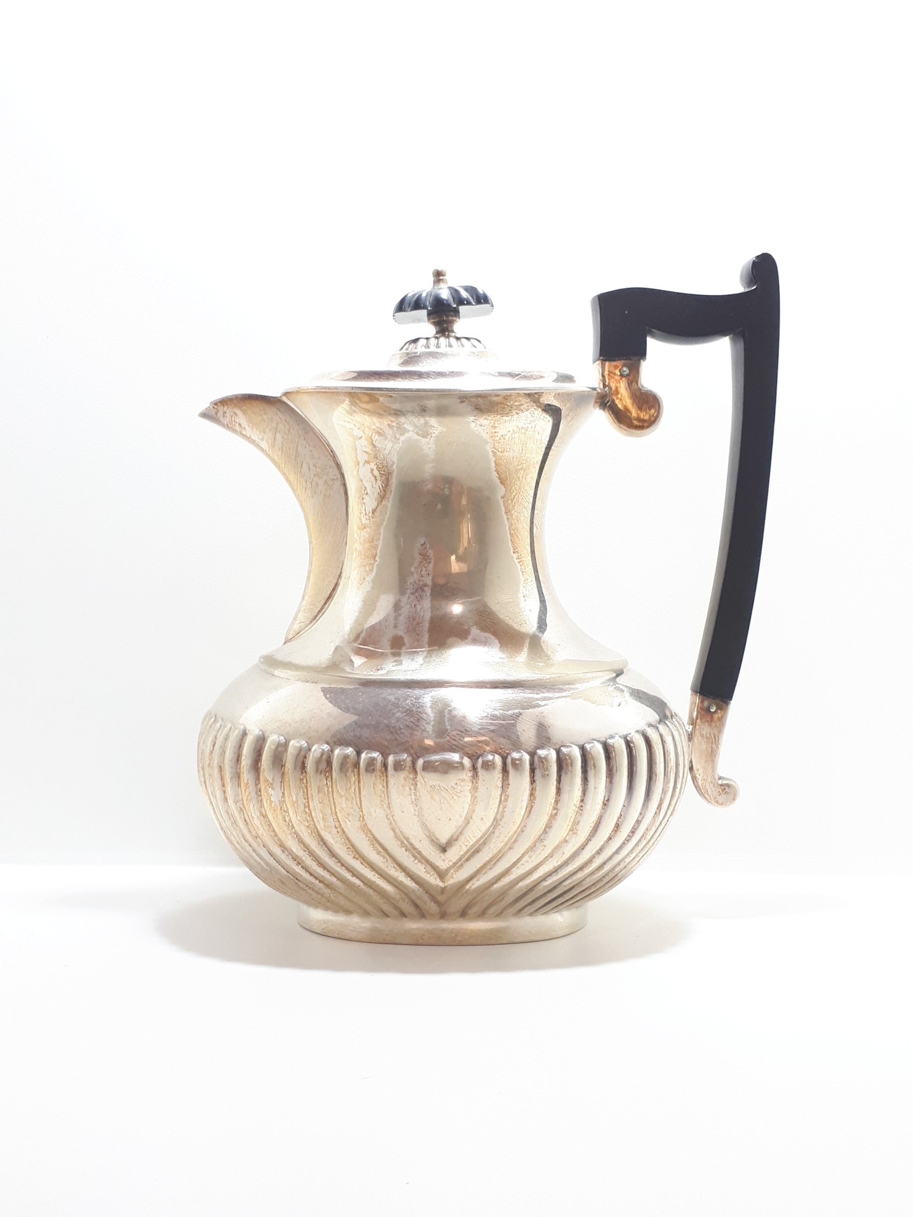 Early 1900's Silver Plated Sheffield Coffee Pot - Vertical Ribbed Design #690