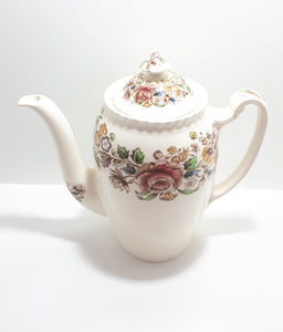 1935-1950 Johnson Bros. Windsor Ware Porcelain Coffee / Tea Pot – Garden Bouquet Pattern