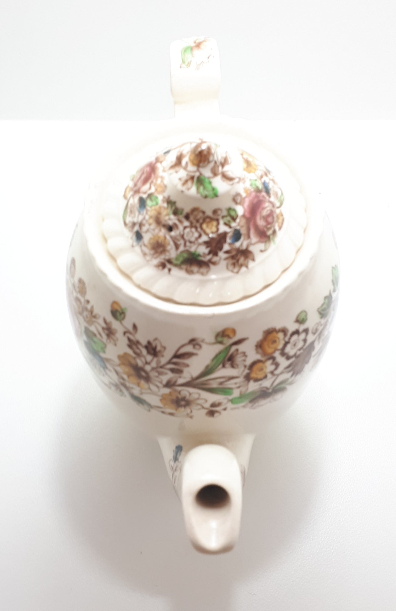 1935-1950 Johnson Bros. Windsor Ware Porcelain Coffee / Tea Pot – Garden Bouquet Pattern