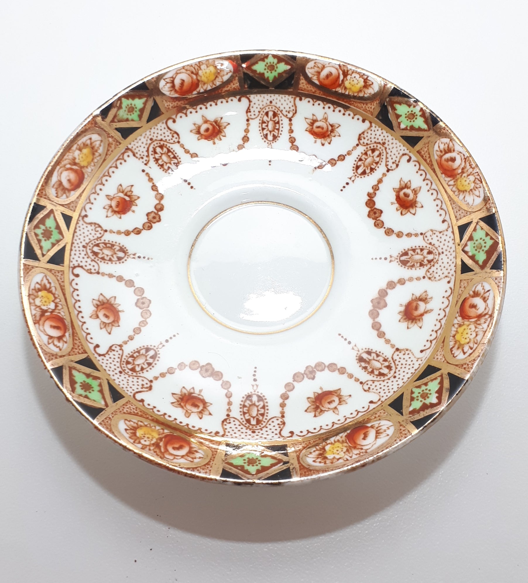 1927-1935 Royal Albert Crown China Saucer – Devon / Lovain Pattern (No. 3961)