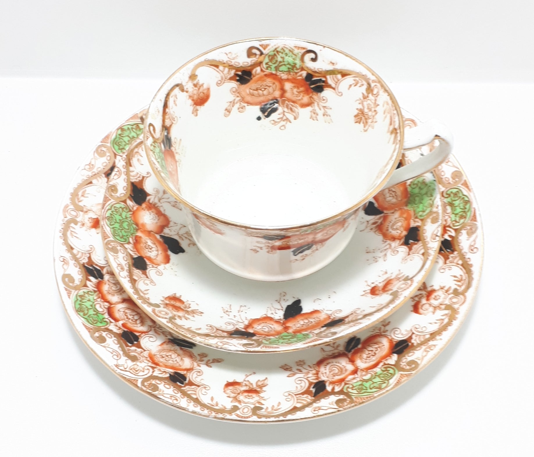 1912-1914 Antique Royal Stafford China, Thomas Poole, Longton, Fine Porcelain Tea Trio – Pattern 3502