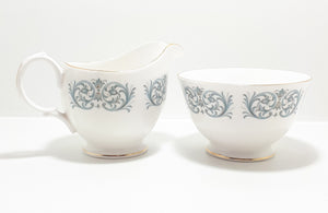 1960’s Queen Anne Porcelain Open Sugar Bowl & Creamer – Pattern 8458