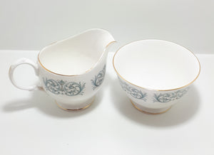 1960’s Queen Anne Porcelain Open Sugar Bowl & Creamer – Pattern 8458