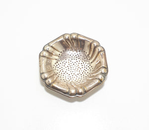 Silver Plate On Brass Vintage Swedish Tea Strainer With Matching Drip Tray