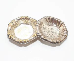 Silver Plate On Brass Vintage Swedish Tea Strainer With Matching Drip Tray
