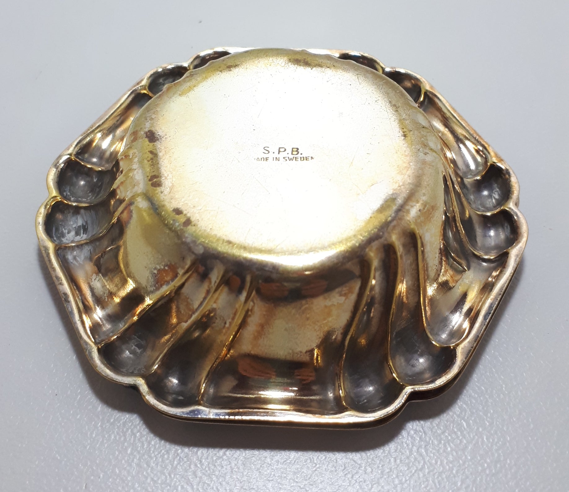 Silver Plate On Brass Vintage Swedish Tea Strainer With Matching Drip Tray