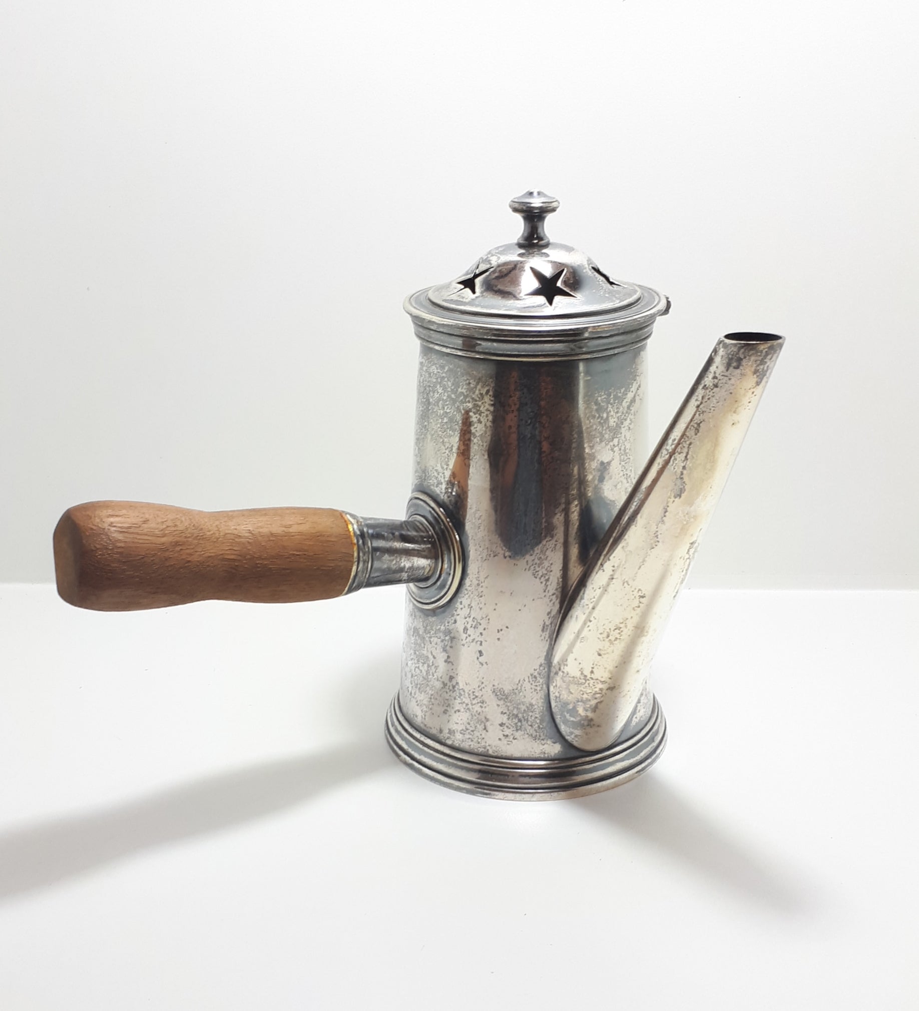 Very Rare 1920’s – 1930’s Silver Plated Hot Water / Coffee Pot With Wood Handle