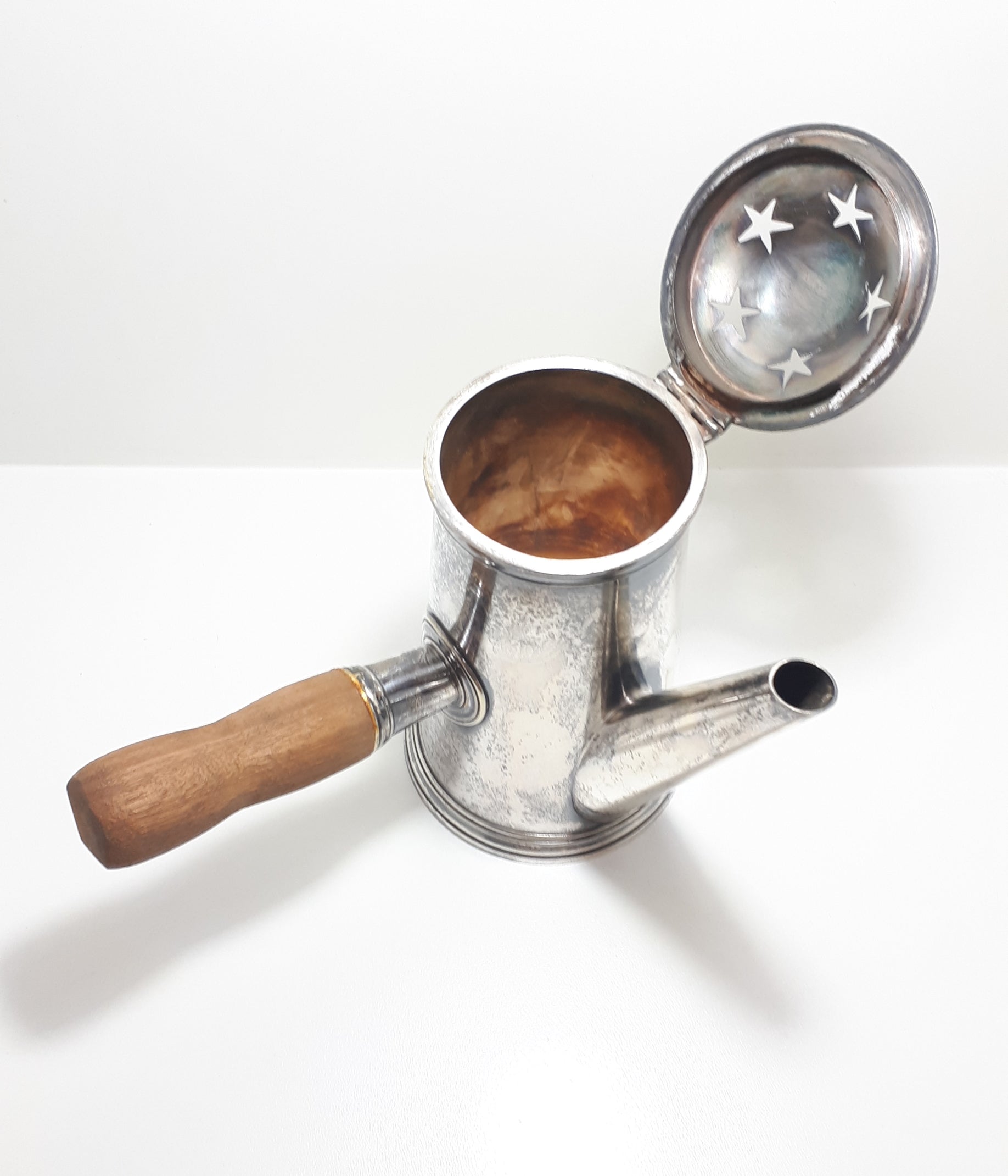 Very Rare 1920’s – 1930’s Silver Plated Hot Water / Coffee Pot With Wood Handle