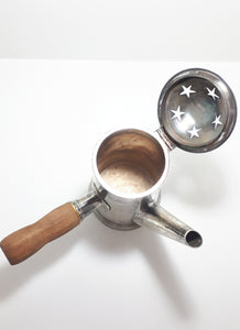 Very Rare 1920’s – 1930’s Silver Plated Hot Water / Coffee Pot With Wood Handle