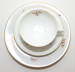 1930’s Delicate Porcelain Koniglich Bavarian Tea Trio – Laguna Pattern