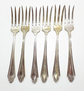 Set of 6 Silver Plated Cake / Pastry Forks