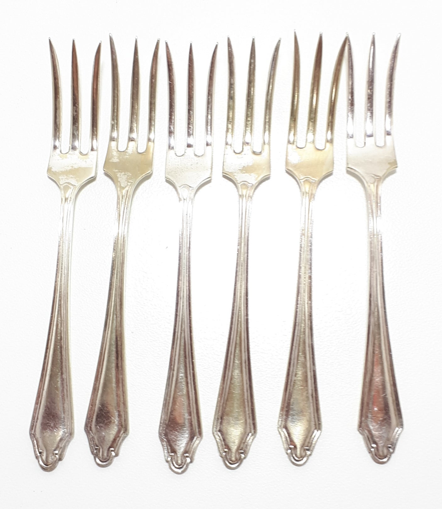 Set of 6 Silver Plated Cake / Pastry Forks
